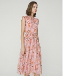 Floral print silk-chiffon dress